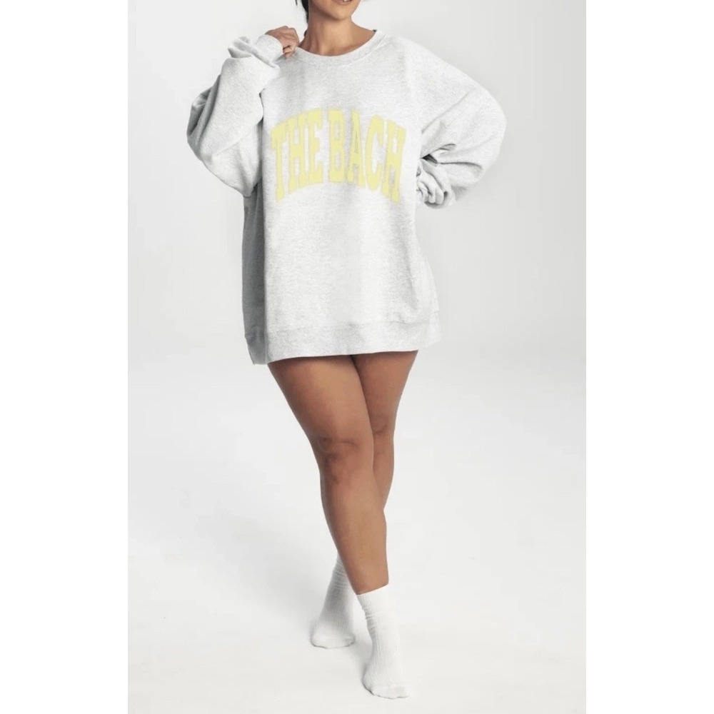 The Bar The Bach Gray/Lemon Varsity Sweatshirt Women's XL
